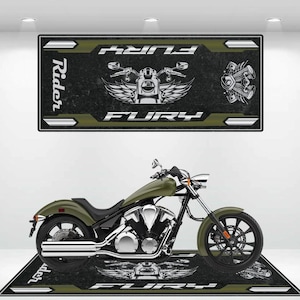 Motorcycle Mat for Honda Fury - Garage Mat - Personalized Rug
