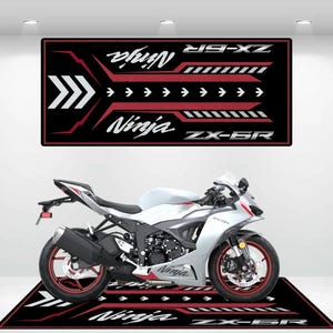 Kawasaki Style Ninja ZX-6R Motorcycle Mat Personalized Rug Motorcycle Floor Bottom