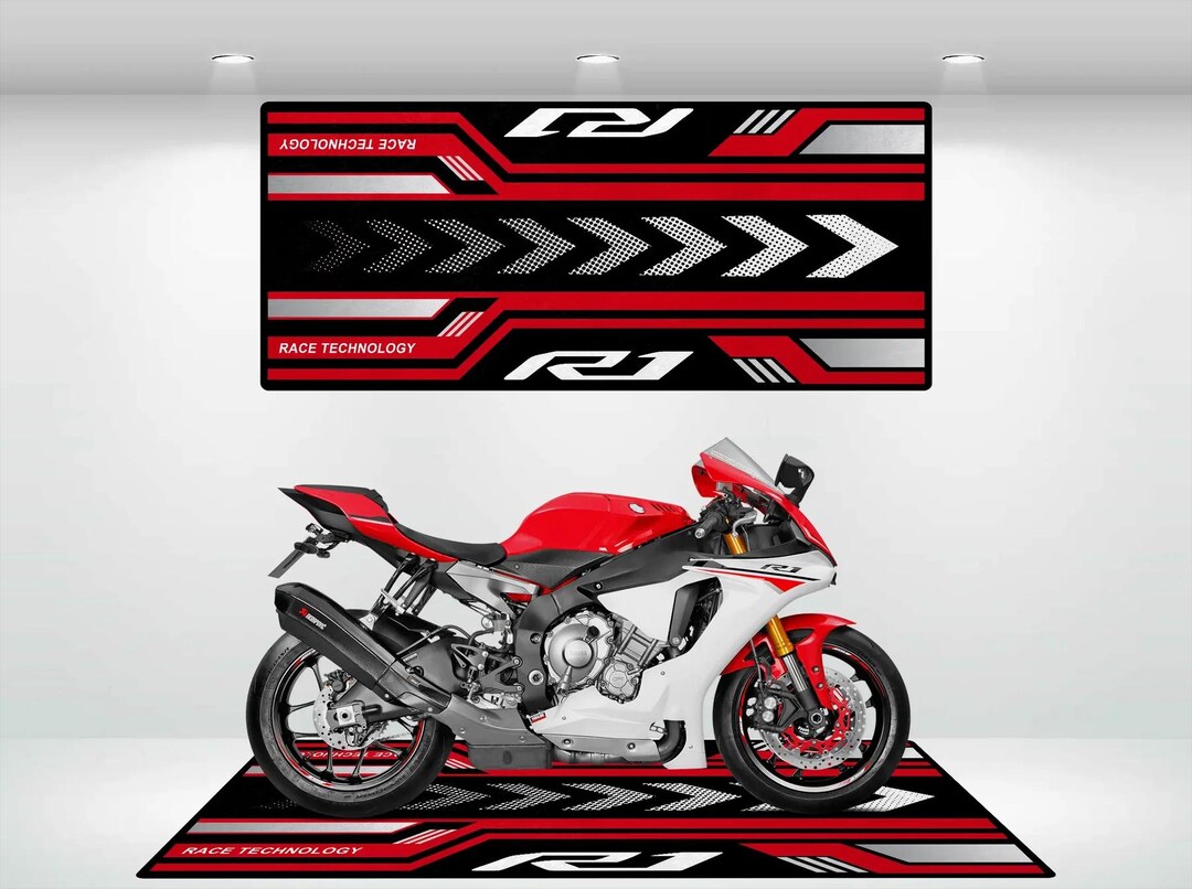 Yamaha Style R1 Motorcycle Mat Personalized Rug Motorcycle Floor Bottom ...