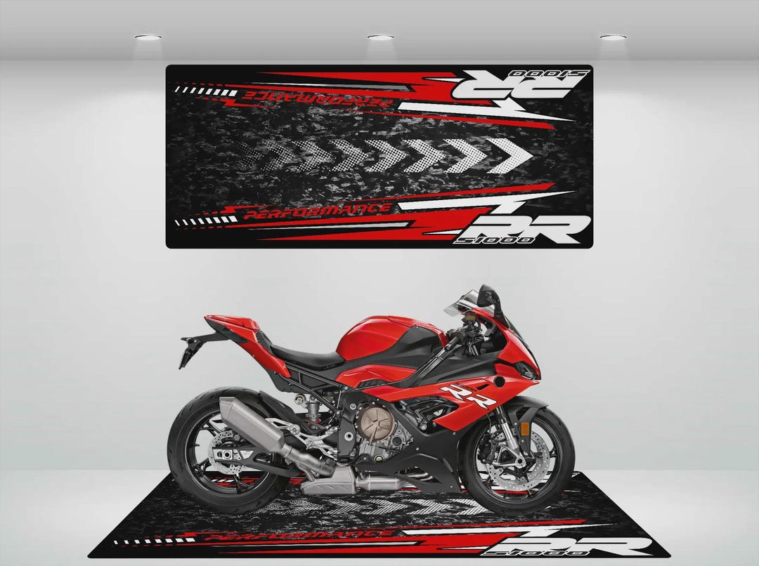 BMW Style S1000RR Motorcycle Mat - Garage Mat - Personalized Rug ...