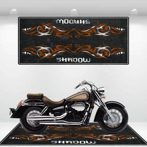 Honda Style Shadow Garage Mat - Personalized Rug Motorcycle Floor Bottom Pit Mat