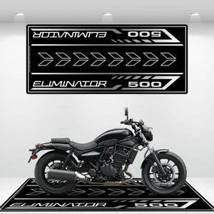 Kawasaki Style Eliminator 500 Motorcycle Mat  Personalized Rug Motorcycle Floor Bottom