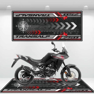 Motorcycle Mat for Honda Transalp 750 - Garage Mat - Personalized Rug