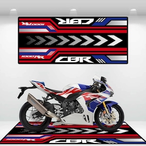 Honda Style CBR 1000RR Motorcycle Mat  Personalized Rug Motorcycle Floor Bottom