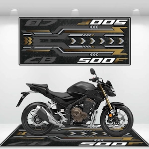 Honda Style CB 500F Garage Mat - Personalized Rug Motorcycle Floor Bottom Pit Mat