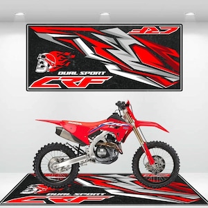 Tappetino da garage Honda Style CRF - Tappetino personalizzato per il fondo del pavimento della moto