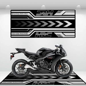 Honda Style HRC -  Garage Mat - Personalized Rug Motorcycle Floor Bottom Pit Mat