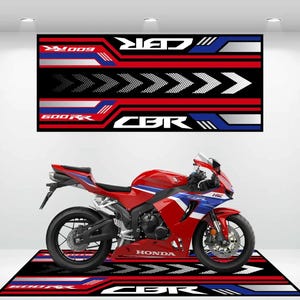Honda Style CBR600RR Motorcycle Mat Personalized Rug Motorcycle Floor Bottom