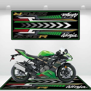 Kawasaki Style Ninja ZX-6R Motorcycle Mat Personalized Rug Motorcycle Floor Bottom