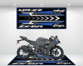Ninja ZX-6R用ガレージマットデザイン オートバイマット