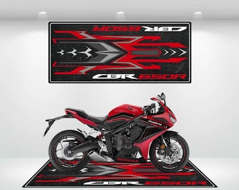 Honda Style CBR 650R Garage Mat - Personalized Rug Motorcycle Floor Bottom Pit Mat