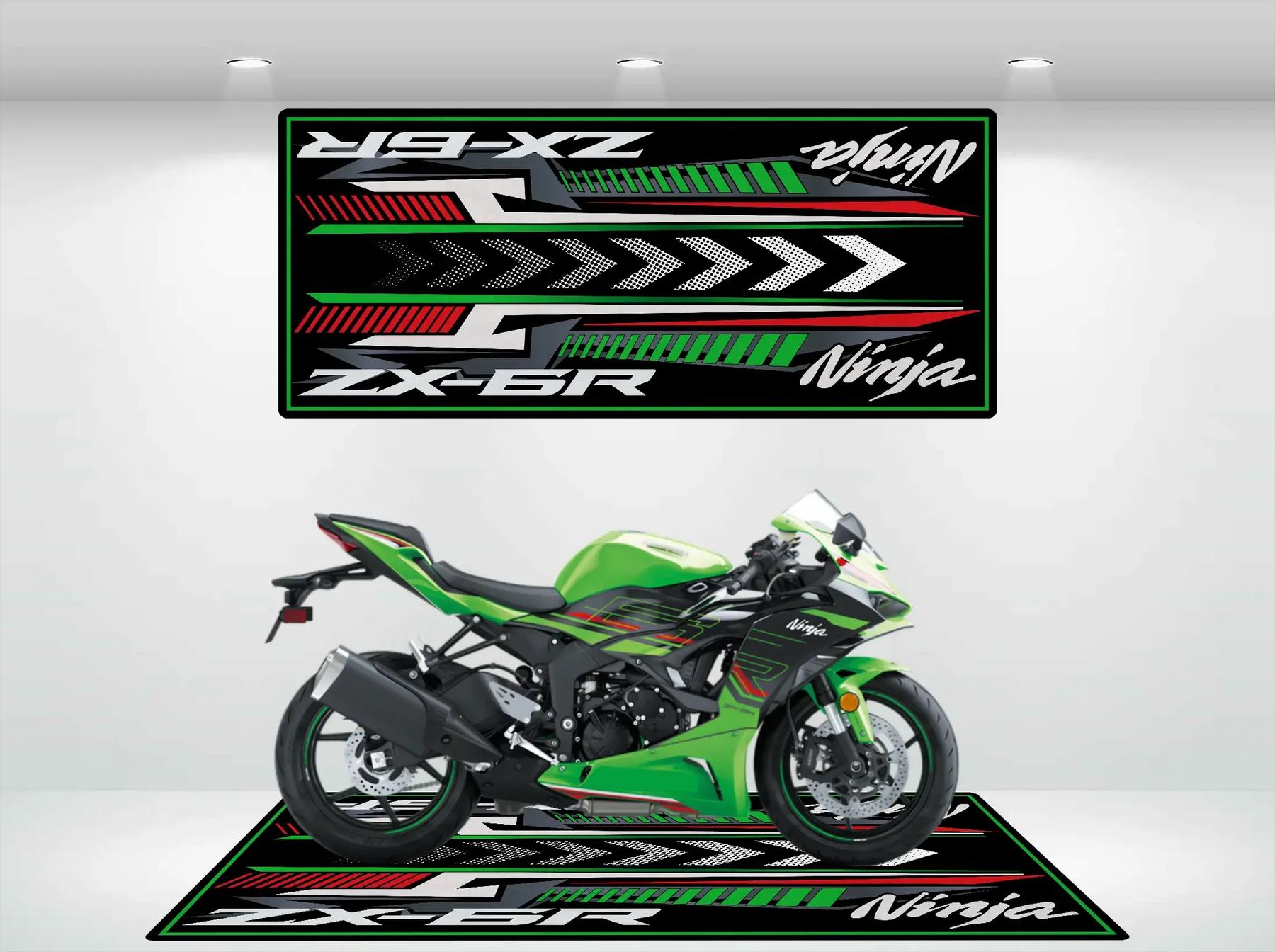 カワサキスタイル Ninja ZX-6R バイクガレージマット パーソナライズ