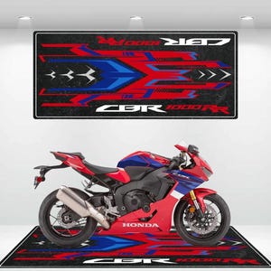 Honda Style CBR 1000RR Motorcycle Mat  Personalized Rug Motorcycle Floor Bottom