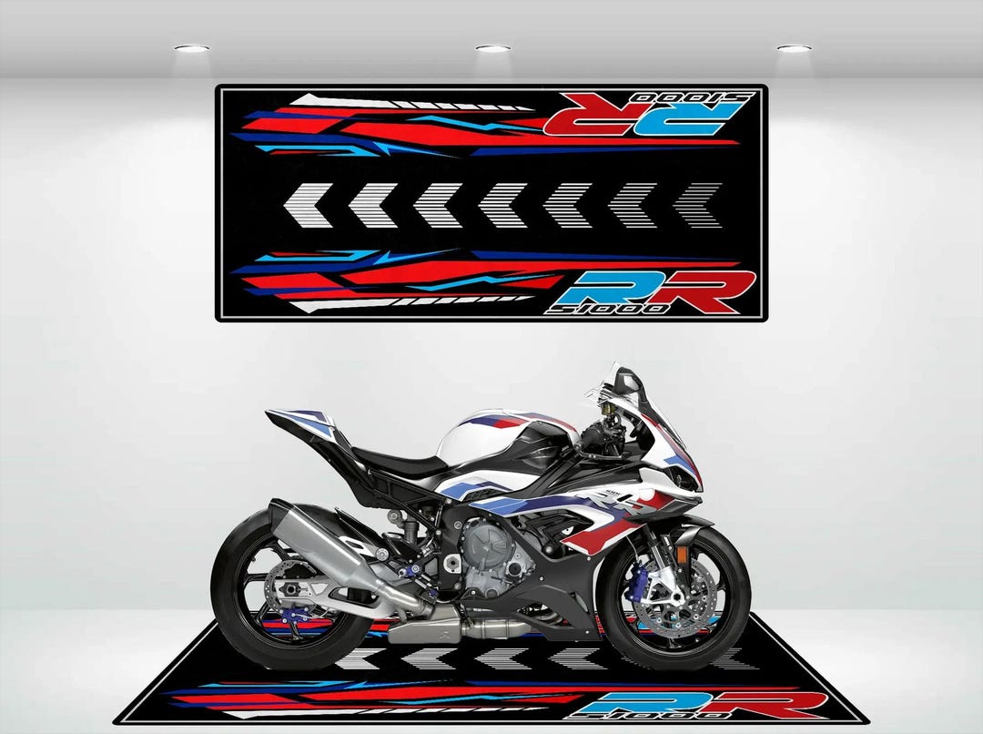 BMW Style S1000RR Motorcycle Mat Personalized Rug Motorcycle Floor ...