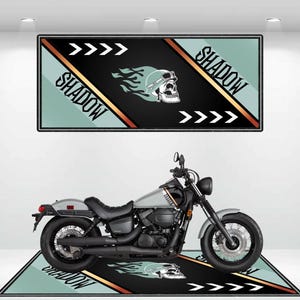 Honda Style Shadow Garage Mat - Personalized Rug Motorcycle Floor Bottom Pit Mat