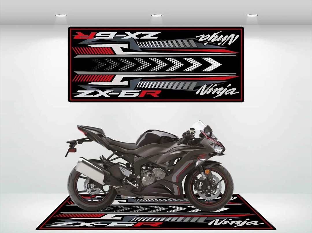 カワサキスタイル Ninja ZX-6R バイクマット パーソナライズラグ
