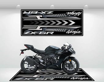 Ninja ZX-6R用ガレージマットデザイン オートバイマット