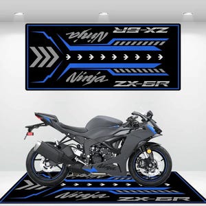 Kawasaki Style Ninja ZX-6R Motorcycle Mat Personalized Rug Motorcycle Floor Bottom