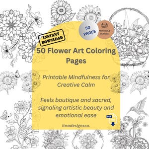 Florale Ausmalseiten für Erwachsene & Jugendliche: Mindfulness Art Bundle (PDF Download)