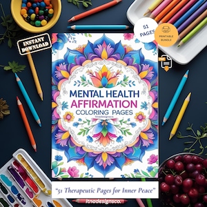 Affirmation Coloring Pages: Anxiety & Self-Care Quotes (PDF Download)