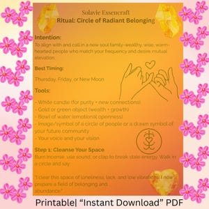 Radiant Circle Ritual – Printable Spell for Energetic Belonging, Protection & Light Activation (Digital Download)