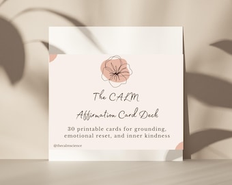 CALM Affirmationskarten – 30 druckbare Karten für Selbstmitgefühl, Erdung und emotionale Unterstützung (Digitaler Download)