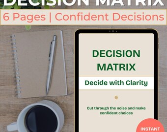 Decision Matrix Workbook: Business Planning Tool (Digital Download)
