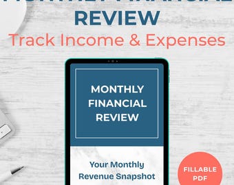 Monthly Financial Review Template: Small Business Finance Planner (Digital Download)