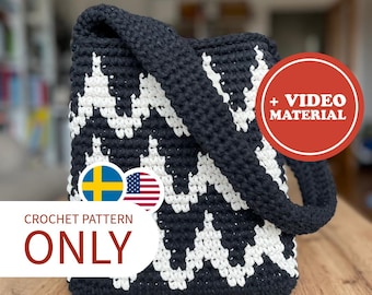 Crochet Shoulder Bag PATTERN (US) – Ravello Bag 25 – Virkmönster (SE)