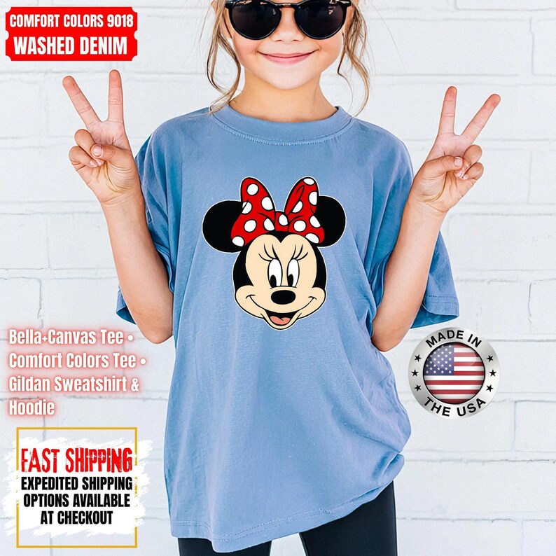 Disney Classic Minnie Mouse Shirt Retro Minnie T-Shirt for Disneyland Trip, Disneyland Holiday Family Matching Shirt, Disney Minnie Gift Tee image 13