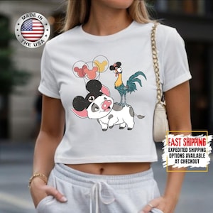 Hei Girl Hei Moana Crop Top, Disney Princess Moana Crop Top, Disney Trip, Disneyland Vacation Group Crop Tee image 1