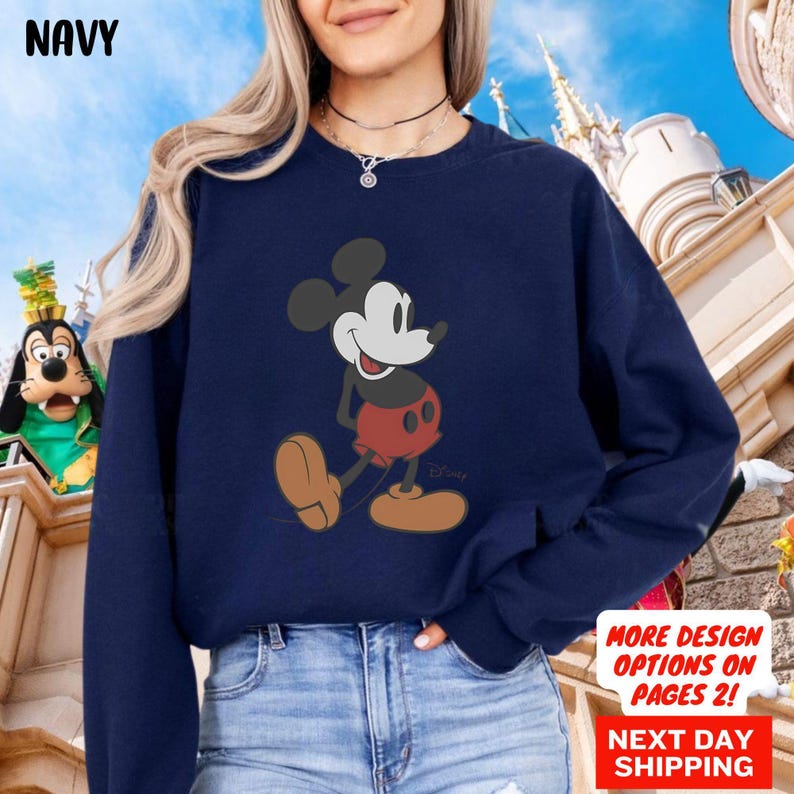 Mickey Mouse Sweatshirt, Disney Mickey Sweatshirt, Mickey Pose Sweatshirt, Disney Sweatshirt ,Classic Mickey Pose Sweatshirt, Disney Trip image 7