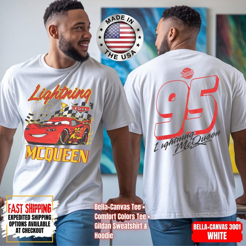 Vintage Lightning McQueen Comfort Colors Shirt, Disney Pixar Cars Shirt, Retro McQueen Graphic Tee, Disney Family Vacation Trip Shirt 2026 image 1
