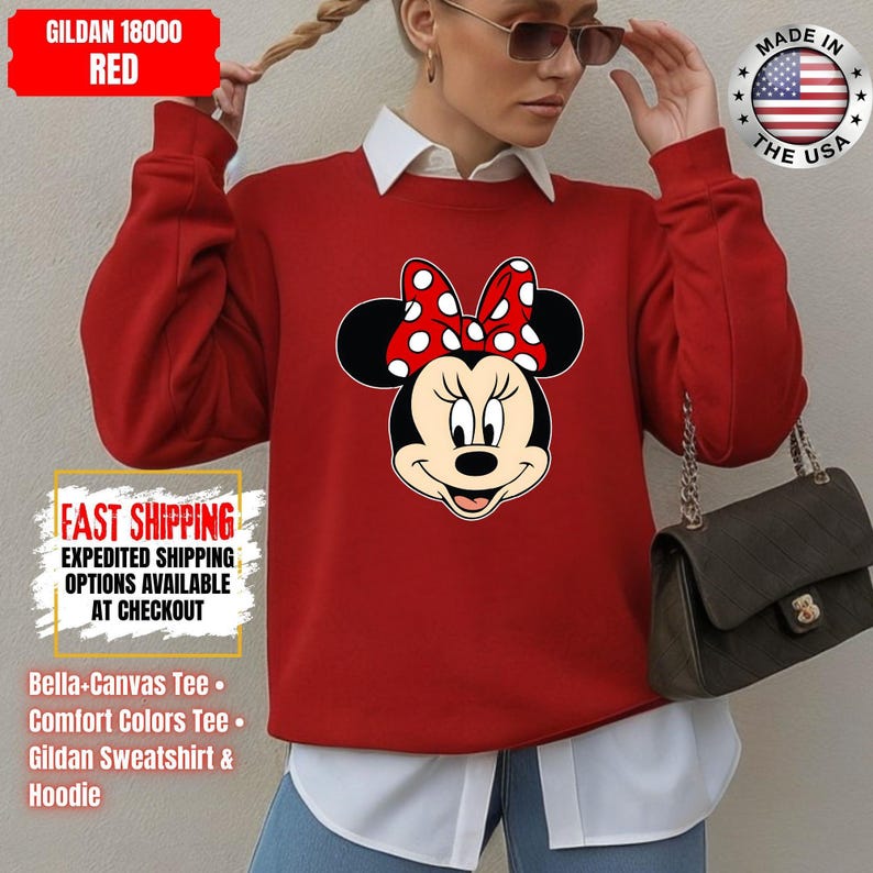 Disney Classic Minnie Mouse Shirt Retro Minnie T-Shirt for Disneyland Trip, Disneyland Holiday Family Matching Shirt, Disney Minnie Gift Tee image 14