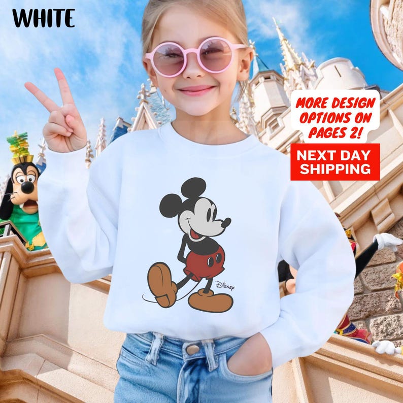 Mickey Mouse Sweatshirt, Disney Mickey Sweatshirt, Mickey Pose Sweatshirt, Disney Sweatshirt ,Classic Mickey Pose Sweatshirt, Disney Trip image 3