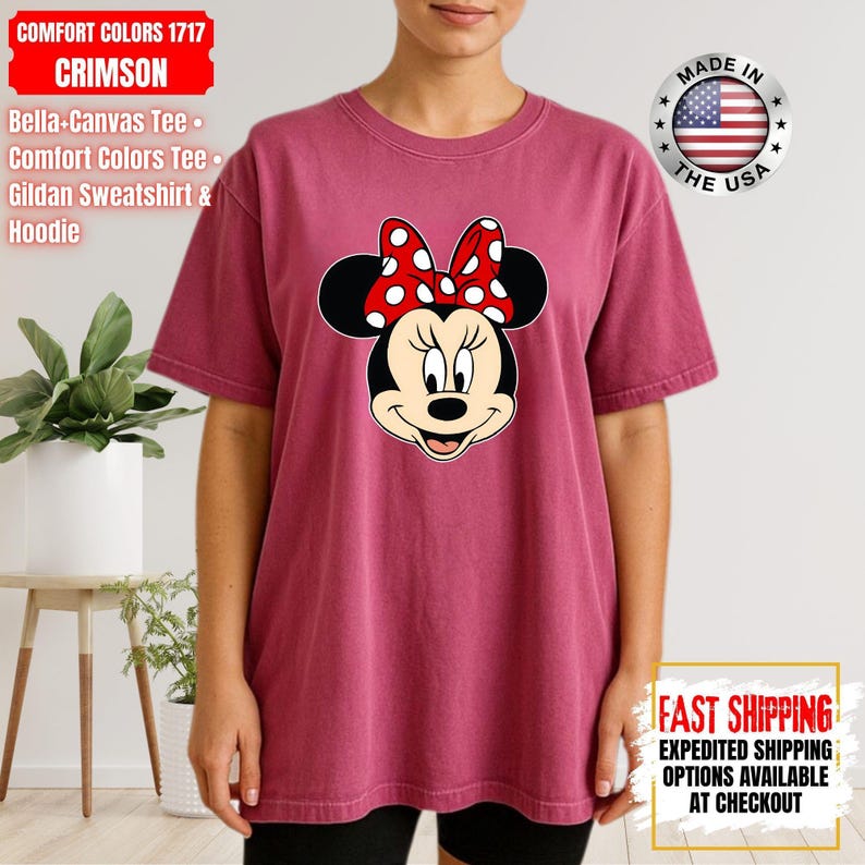 Disney Classic Minnie Mouse Shirt Retro Minnie T-Shirt for Disneyland Trip, Disneyland Holiday Family Matching Shirt, Disney Minnie Gift Tee image 11