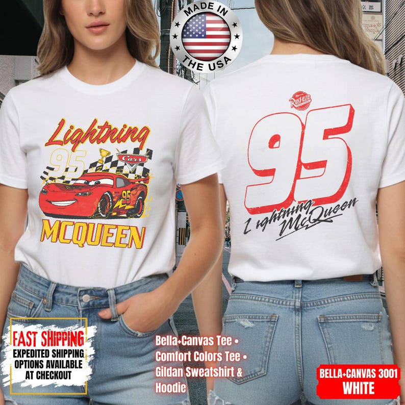 Vintage Lightning McQueen Comfort Colors Shirt, Disney Pixar Cars Shirt, Retro McQueen Graphic Tee, Disney Family Vacation Trip Shirt 2026 image 4