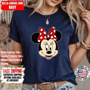 Disney Classic Minnie Mouse Shirt Retro Minnie T-Shirt for Disneyland Trip, Disneyland Holiday Family Matching Shirt, Disney Minnie Gift Tee image 3