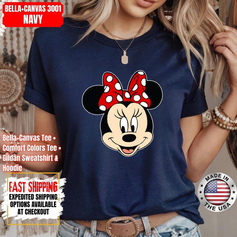 Disney Classic Minnie Mouse Shirt Retro Minnie T-Shirt for Disneyland Trip, Disneyland Holiday Family Matching Shirt, Disney Minnie Gift Tee image 3
