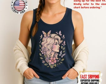 Dolly Parton Floral Tank Top, Country Music Fan Apparel, What Would Dolly Do Shirt