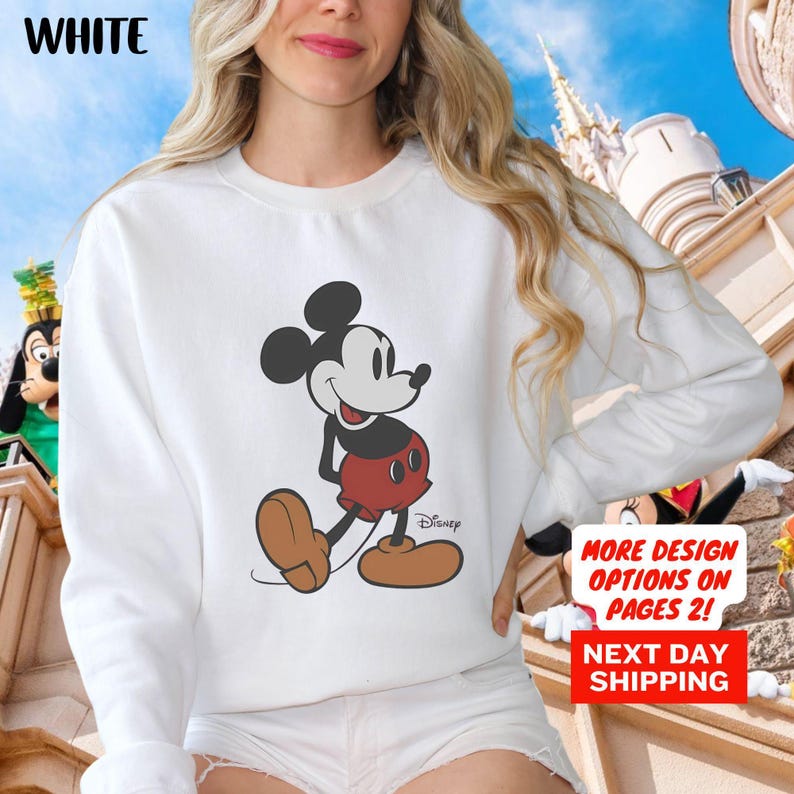 Mickey Mouse Sweatshirt, Disney Mickey Sweatshirt, Mickey Pose Sweatshirt, Disney Sweatshirt ,Classic Mickey Pose Sweatshirt, Disney Trip image 2