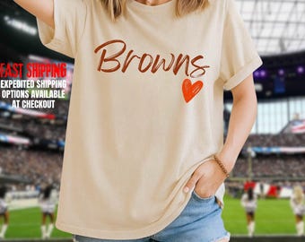 Comfort Colors® Personalize Team Spirit Shirt, Browns Custom School Mascot Shirt, Game Day Outfit, Cheer Mascot Shirt, Girly Mascot Shirt