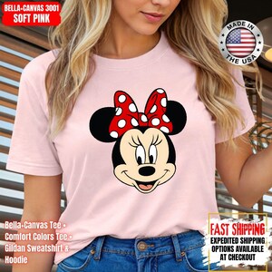 Disney Classic Minnie Mouse Shirt Retro Minnie T-Shirt for Disneyland Trip, Disneyland Holiday Family Matching Shirt, Disney Minnie Gift Tee image 4