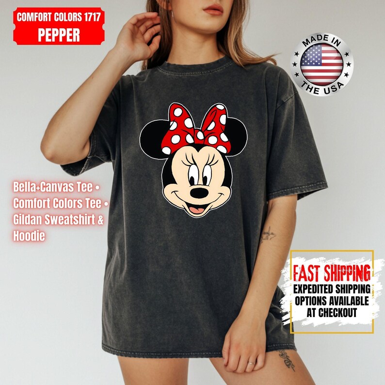 Disney Classic Minnie Mouse Shirt Retro Minnie T-Shirt for Disneyland Trip, Disneyland Holiday Family Matching Shirt, Disney Minnie Gift Tee image 8