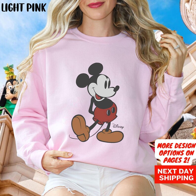 Mickey Mouse Sweatshirt, Disney Mickey Sweatshirt, Mickey Pose Sweatshirt, Disney Sweatshirt ,Classic Mickey Pose Sweatshirt, Disney Trip image 4