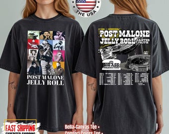 Post Malone Jelly Roll Big Ass Stadium 2026 Tour Shirt, Rap Music Shirt, Jelly Roll Concert Sweatshirt, Comfort Colors, Bella Canvas, Gildan