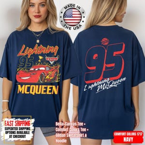 Vintage Lightning McQueen Comfort Colors Shirt, Disney Pixar Cars Shirt, Retro McQueen Graphic Tee, Disney Family Vacation Trip Shirt 2026 image 12