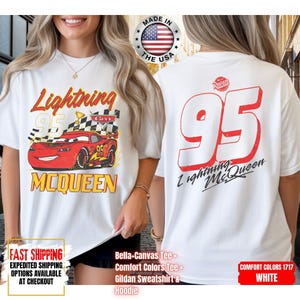 Vintage Lightning McQueen Comfort Colors Shirt, Disney Pixar Cars Shirt, Retro McQueen Graphic Tee, Disney Family Vacation Trip Shirt 2026 image 6