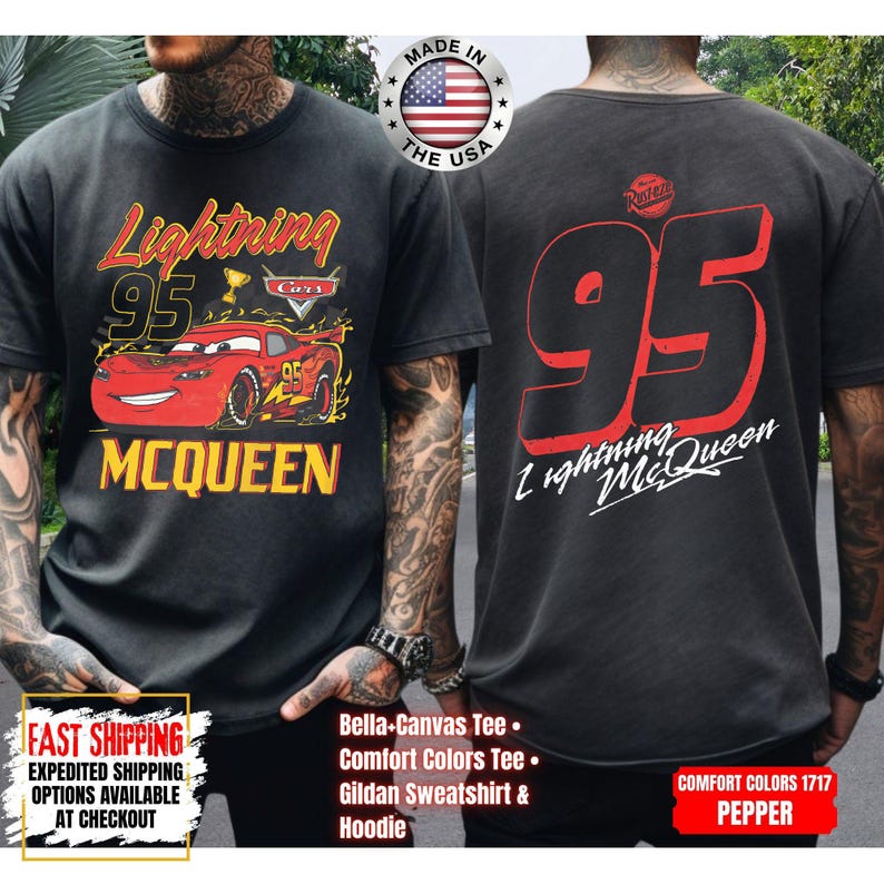 Vintage Lightning McQueen Comfort Colors Shirt, Disney Pixar Cars Shirt, Retro McQueen Graphic Tee, Disney Family Vacation Trip Shirt 2026 image 10