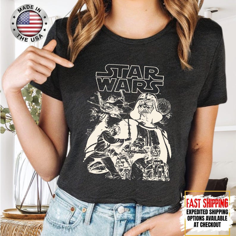 Top corto Disney Star Wars, camiseta corta Mandalorian, top corto Galaxy's Edge, Darth Vader, Chewbacca, Star Jedi, top corto Luke Skywalker imagen 12